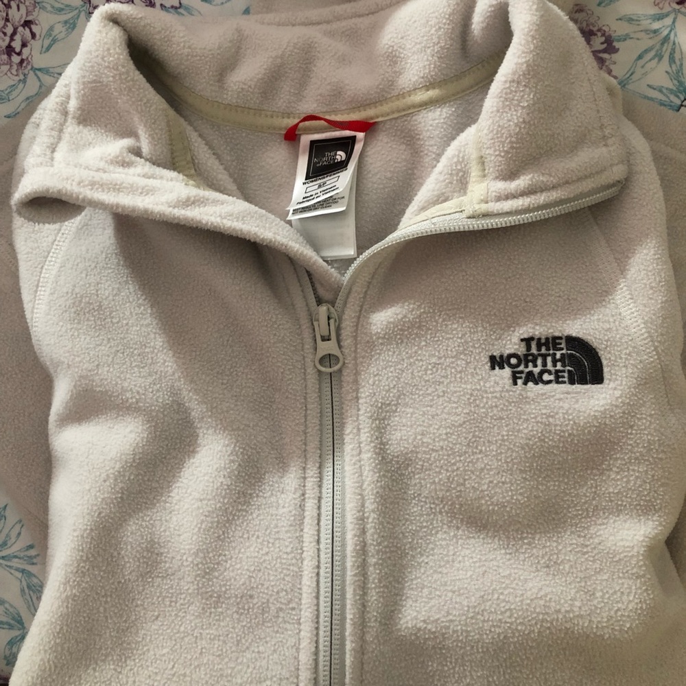 North face white fleece in size SP